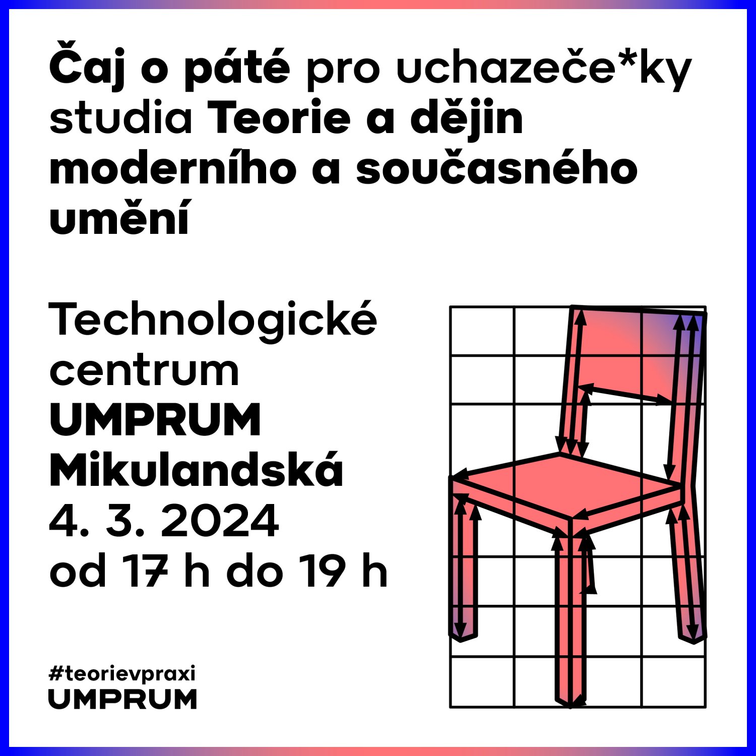 Čaj o páté pro uchazeče*ky o studium na KTDU 4. 3. 2024