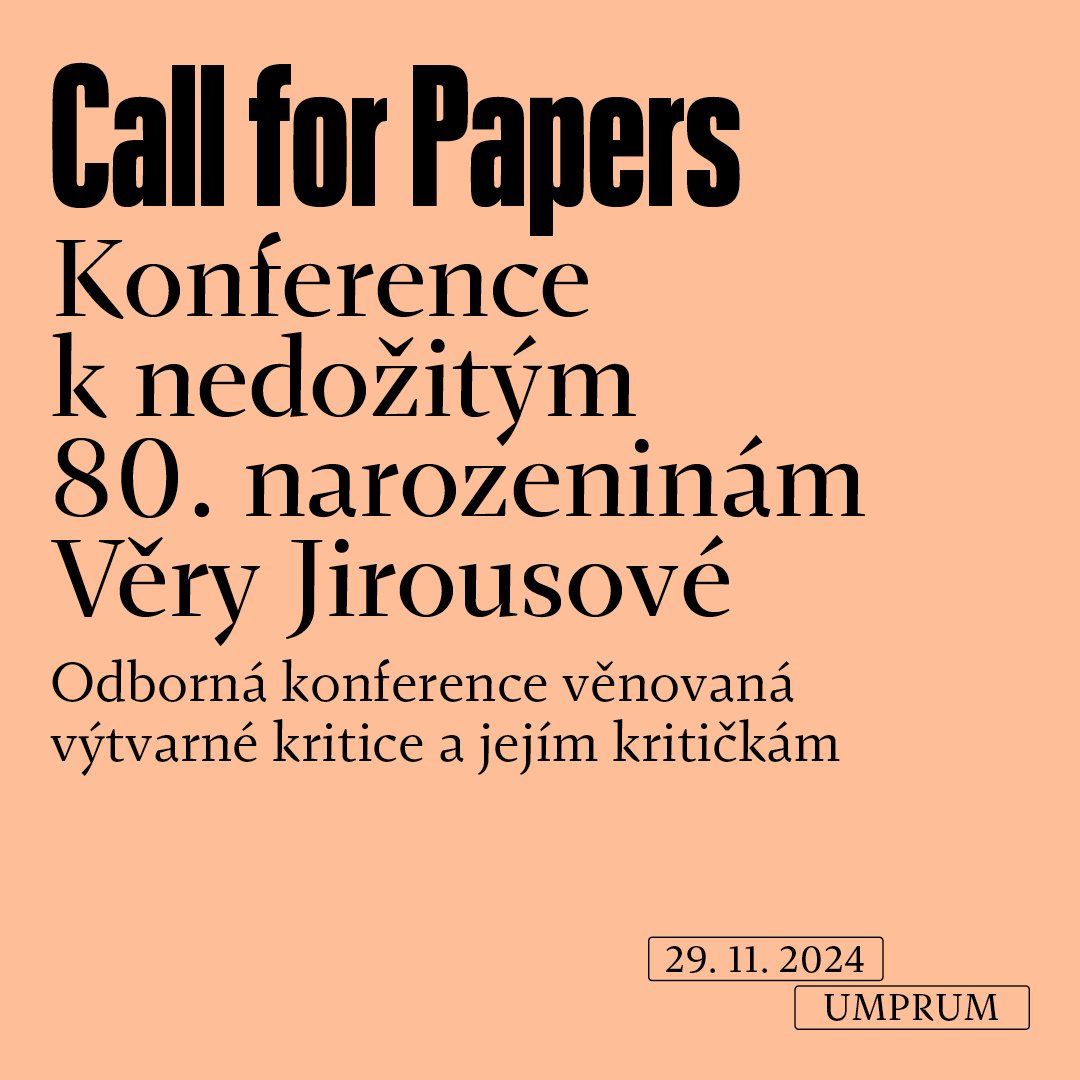 CFP: Konference k nedožitým 80. narozeninám Věry Jirousové