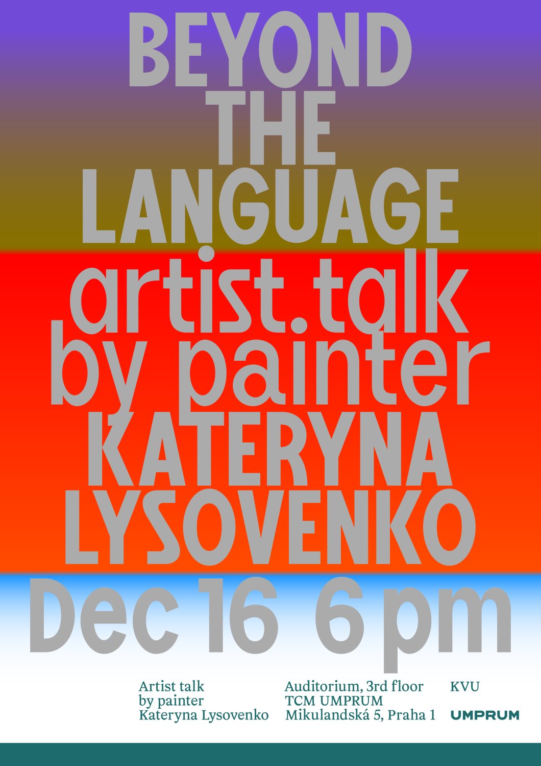 Beyond the Language. Public talk and a workshop by Kateryna Lysovenko